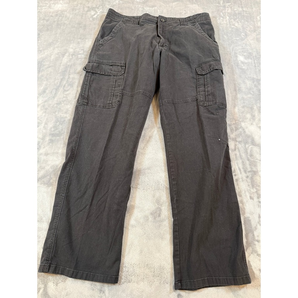 Wrangler Men's Black Relaxed Fit Cargo Pants Size 34x30 Cotton Blend Stretch